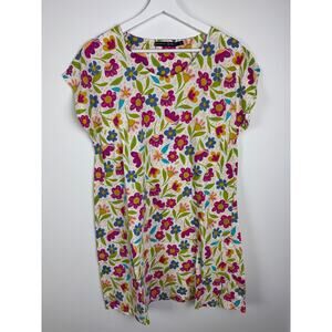 Gudrun Sjoden Floral Pocket Tunic Dress Size Large